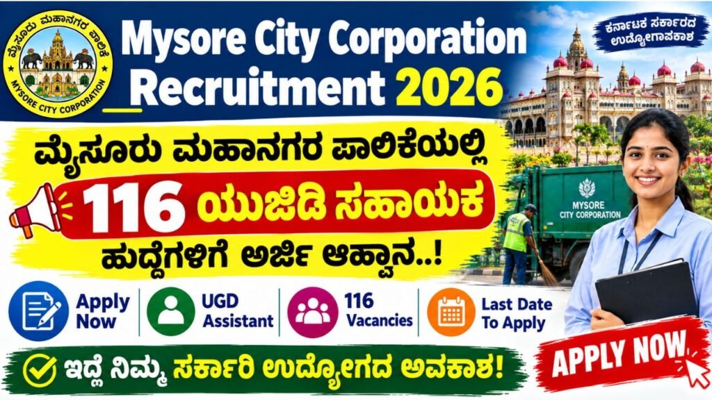Mysore City Corporation Recruitment 2026